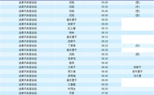 沈阳到营口客车时刻表