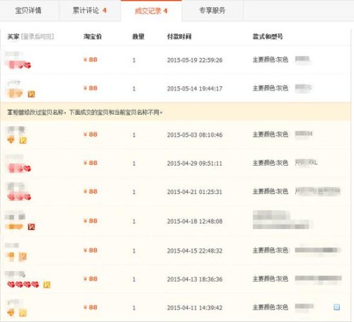 为什么同样的东西在同一淘宝店显示不同销量结果？