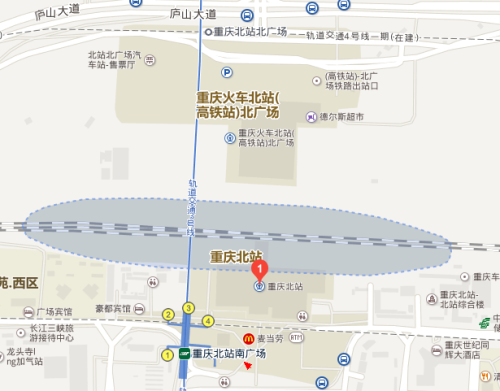在重庆北站坐火车，在南广场还是北广场上车？