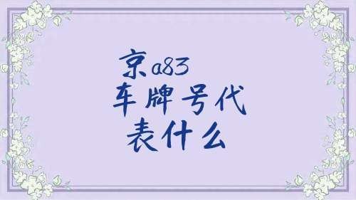 京00开头车牌代表什么？