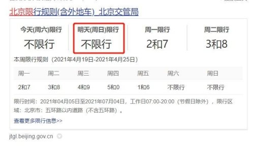 北京下轮限号从几号开始？