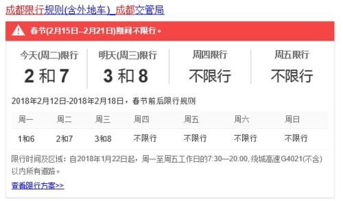 成都2月14号限号通知最新？