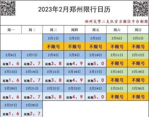 郑州小车限行最新规定？