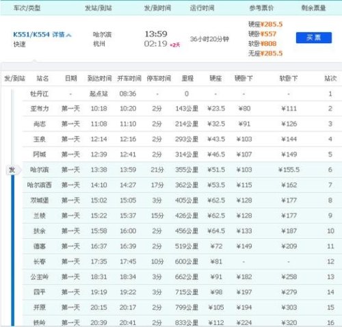 火车K554是什么地方到什么地方的?途径那些城市？