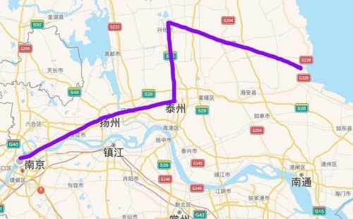 从南京到扬州怎么走最近路线图？