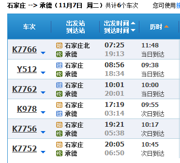 石家庄到承德火车途经路线？