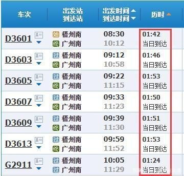 广州到玉林高铁票价？
