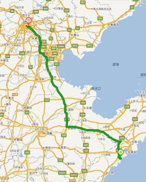 北京到青岛经过哪些地区？