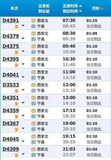 宁县高铁到西安北票价是多少？几点的车？
