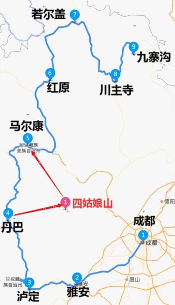 都江堰到康定的路线？