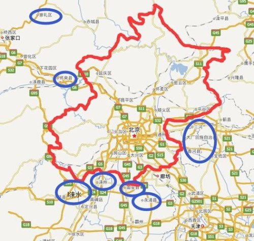 北京周边26个城市