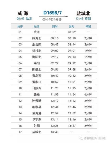 日照至威海高铁查询时刻表查询