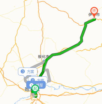 哈尔滨到伊春途经几个城市？