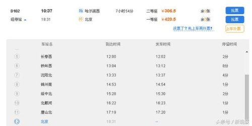 哈尔滨至秦皇岛高铁票价查询 哈尔滨至秦皇岛高铁票价查询