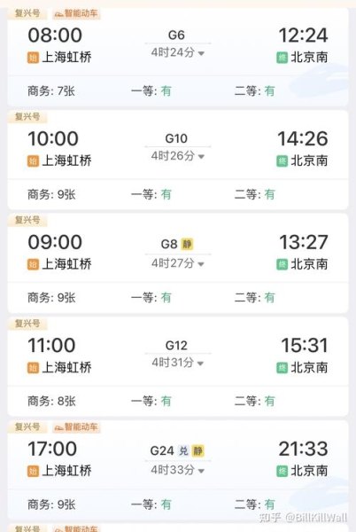 上海到北京高铁几小时 上海到北京高铁几小时