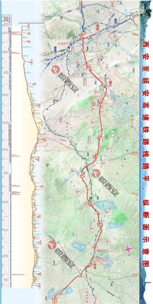 西安到延安高铁路线图