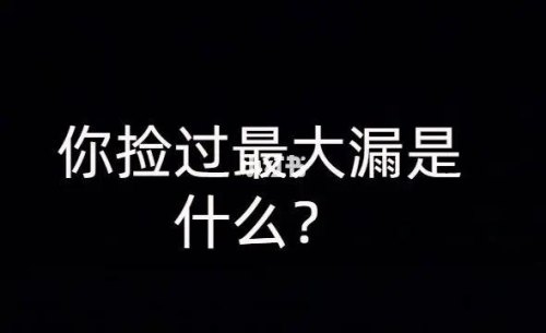 你捡过最大的漏是什么? 你捡过最大的漏是什么?