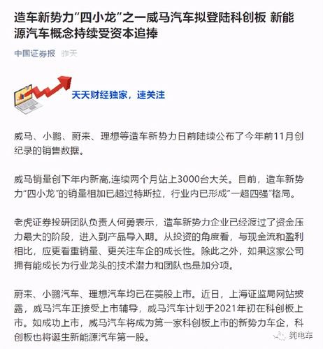 威马汽车科创板上市时间？