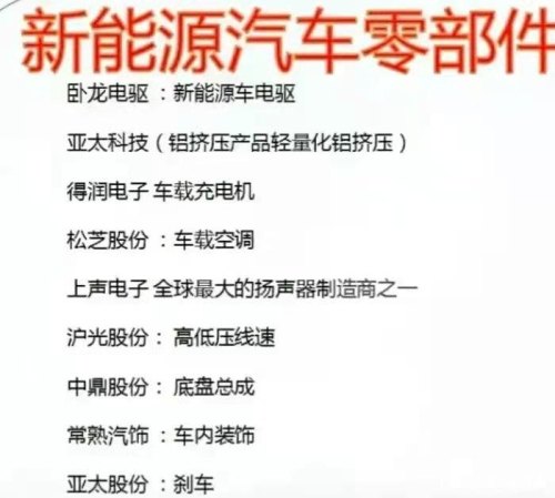 新能源汽车的龙头股? 新能源汽车的龙头股?