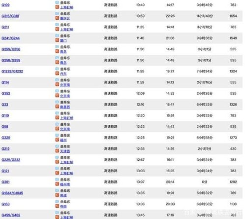 兖州到曲阜高铁站汽车时刻表查询？