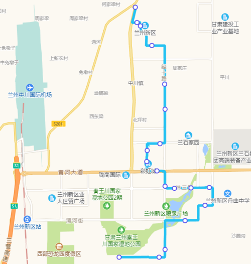 兰州大荣发到新区的公交路线？