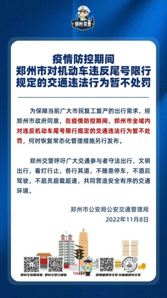 郑州机动车限号暂不罚的通知？