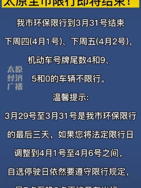 8月31号太原市限号吗？