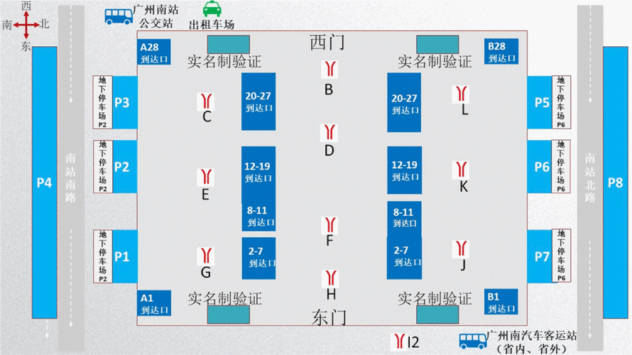 广州南站地铁2号线那个出口，到达高铁检票区三层1a最快？因为只有10多分钟检票？