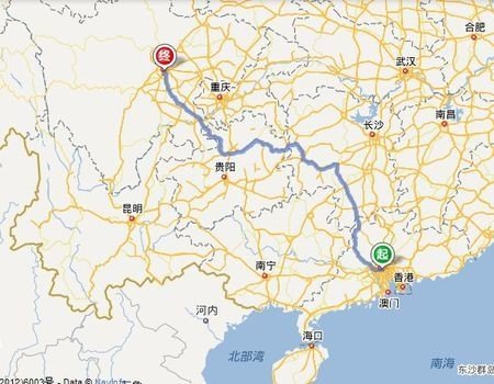 四川省到广东省要经过多少个省？