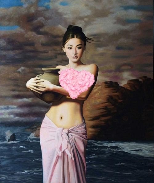 如何看待当代画家谢楚余的写实女人油画具有清新的写意画风？