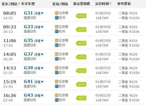 北京至杭州高铁都路过多少站？