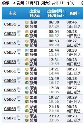 成都彭州动车改班次了吗？