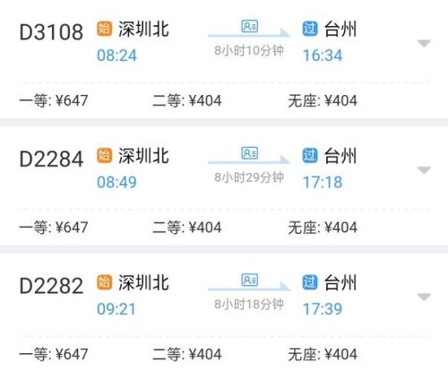 江西扰州有到台州动车吗？