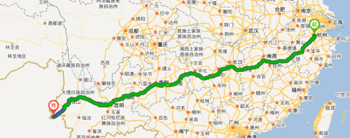 想知道: 中国，杭瑞高速起点终点及经过地，在哪？