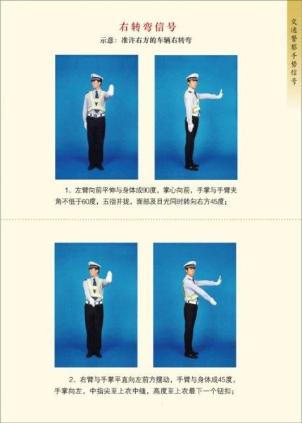 右转弯信号检查手势？