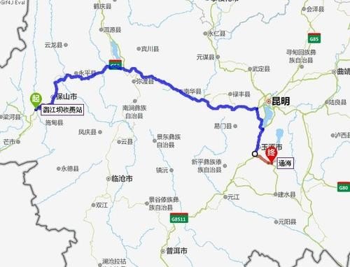 昆明距离通海有多远？