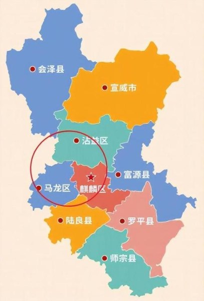 曲靖市管辖几个区县市？