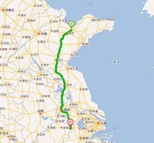 江苏连云港至山东寿光县怎么行驶？