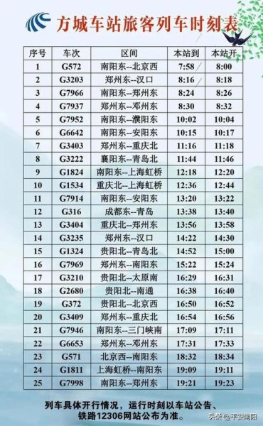 g465高铁时刻表停靠站